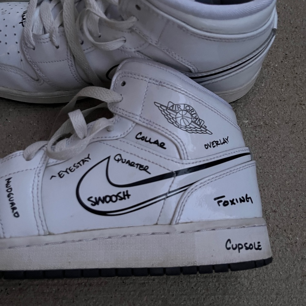 White Jordan with Black Acents Fits a Women’s 8